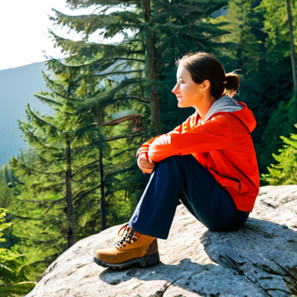 디지털디톡스와 목표 달성 - Digital Detox in Nature**

A woman in a modest hiking outfit (hiking boots, comfortable pants, a lon...